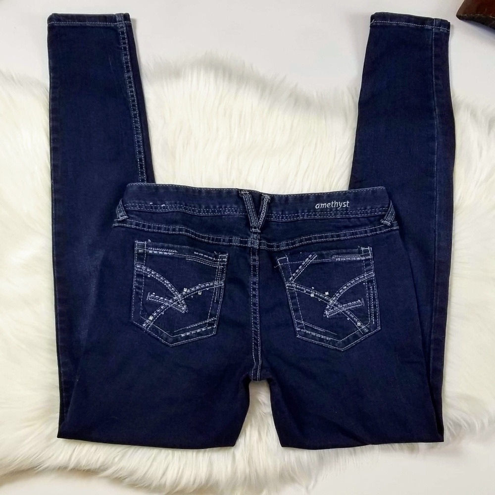 Womens Jr Amethyst Sz 7 Skinny Distressed Jeans